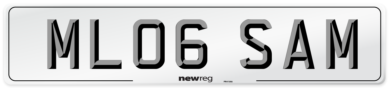 ML06 SAM Number Plate from New Reg